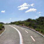 Rodovia cercada por vegetacao tropical no Amapa - consultar placa Detran AP