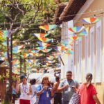 Ruas coloridas do centro historico de Sao Luis do Maranhao - consultar placa Detran MA
