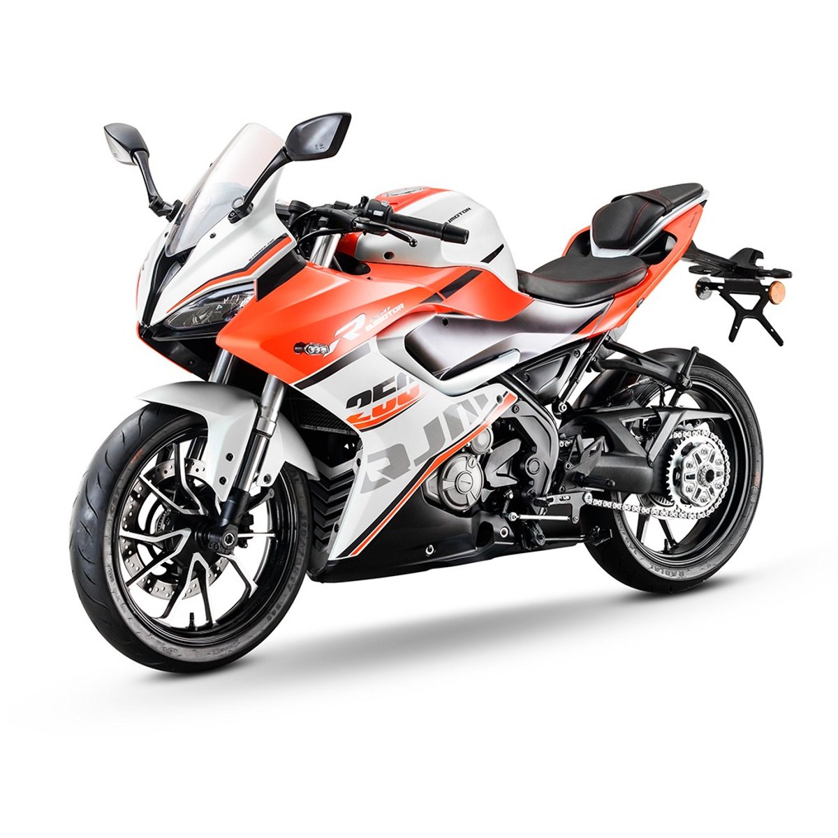 QJ Motor SRK 250 RS vista angular esportiva vermelha