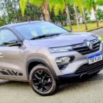 Renault Kwid Zen 2026 cinza, vista frontal 3/4
