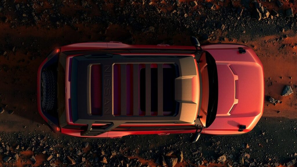 Nissan Terrano PHEV Concept em vista lateral mostrando proporções e design off-road