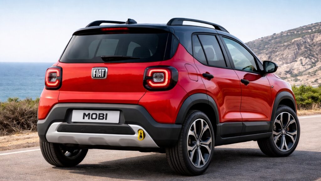 Projeção artística do novo Fiat Mobi 2028 mini-SUV