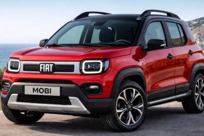 Projeção do novo Fiat Mobi 2028 mini-SUV vista dianteira