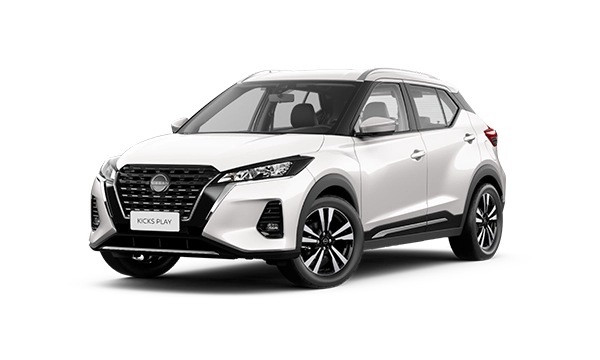 Nissan Kicks Play Sense 2025: review completo, preço, consumo e ficha técnica Nissan Kicks Play Sense 2025 branco vista frontal 3/4