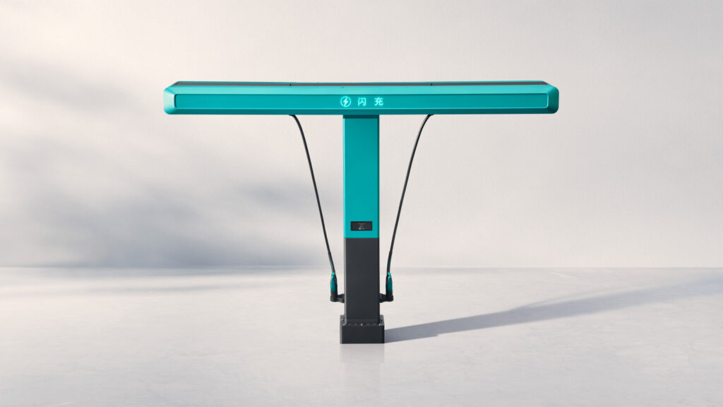 Vista da estação BYD FLASH Charger 1.500 kW em operação