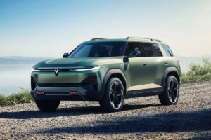 Volkswagen mede pressão chinesa com SUV elétrico barato Jetta X Concept em estande, foto frontal em três quartos, SUV elétrico compacto com identidade própria da submarca Jetta, landscape