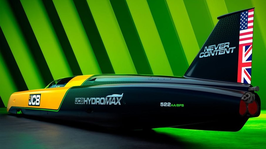 JCB Hydromax mira 563 km/h com hidrogênio Carro movido a hidrogênio será pilotado por Andy Green durante a Bonneville SpeedWeek