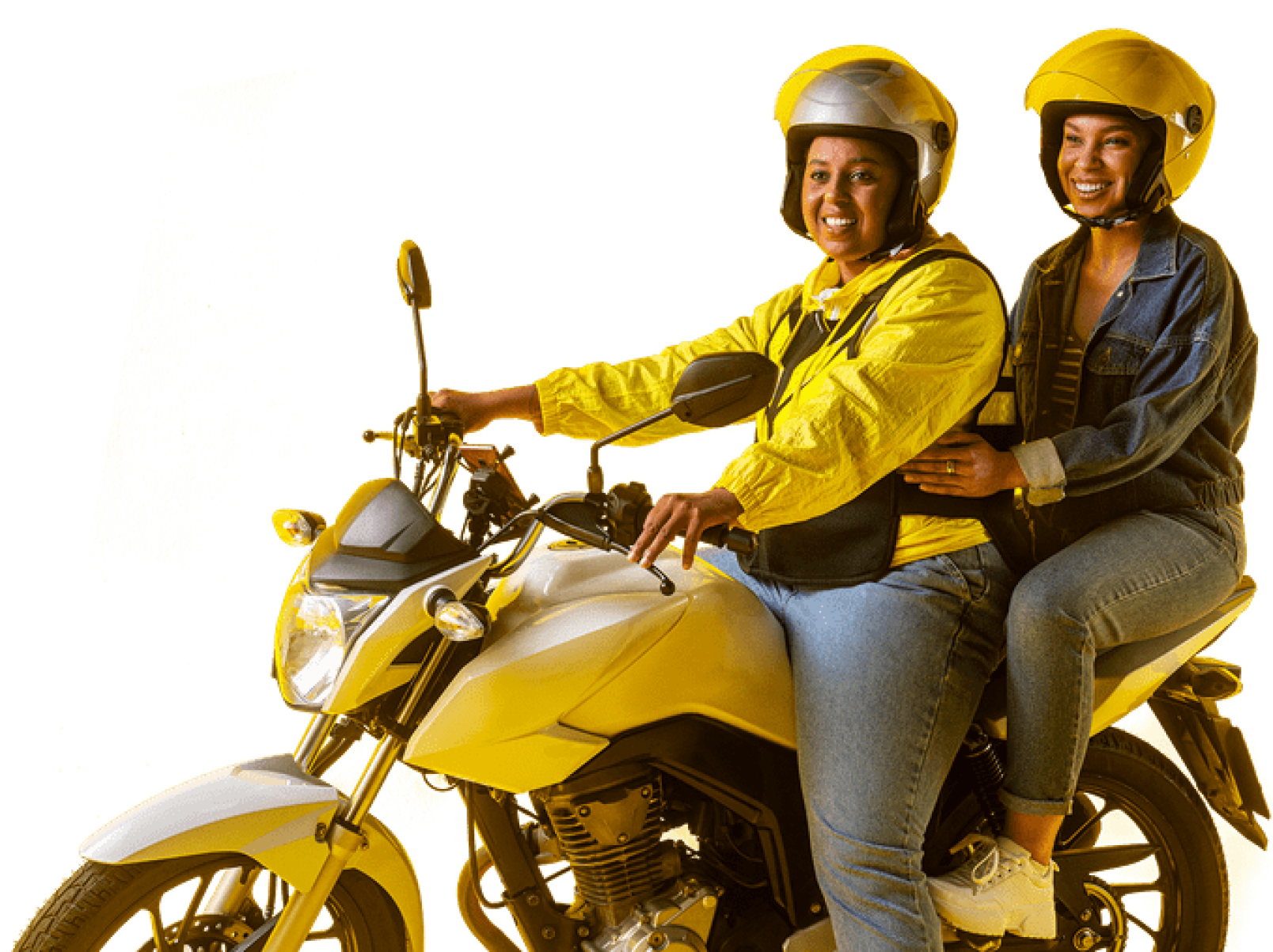 Motofrete e mototáxi perdem curso e inspeção oficina de motocicletas com revisão de freios e pneus em moto de entrega de baixa cilindrada, enquadramento horizontal