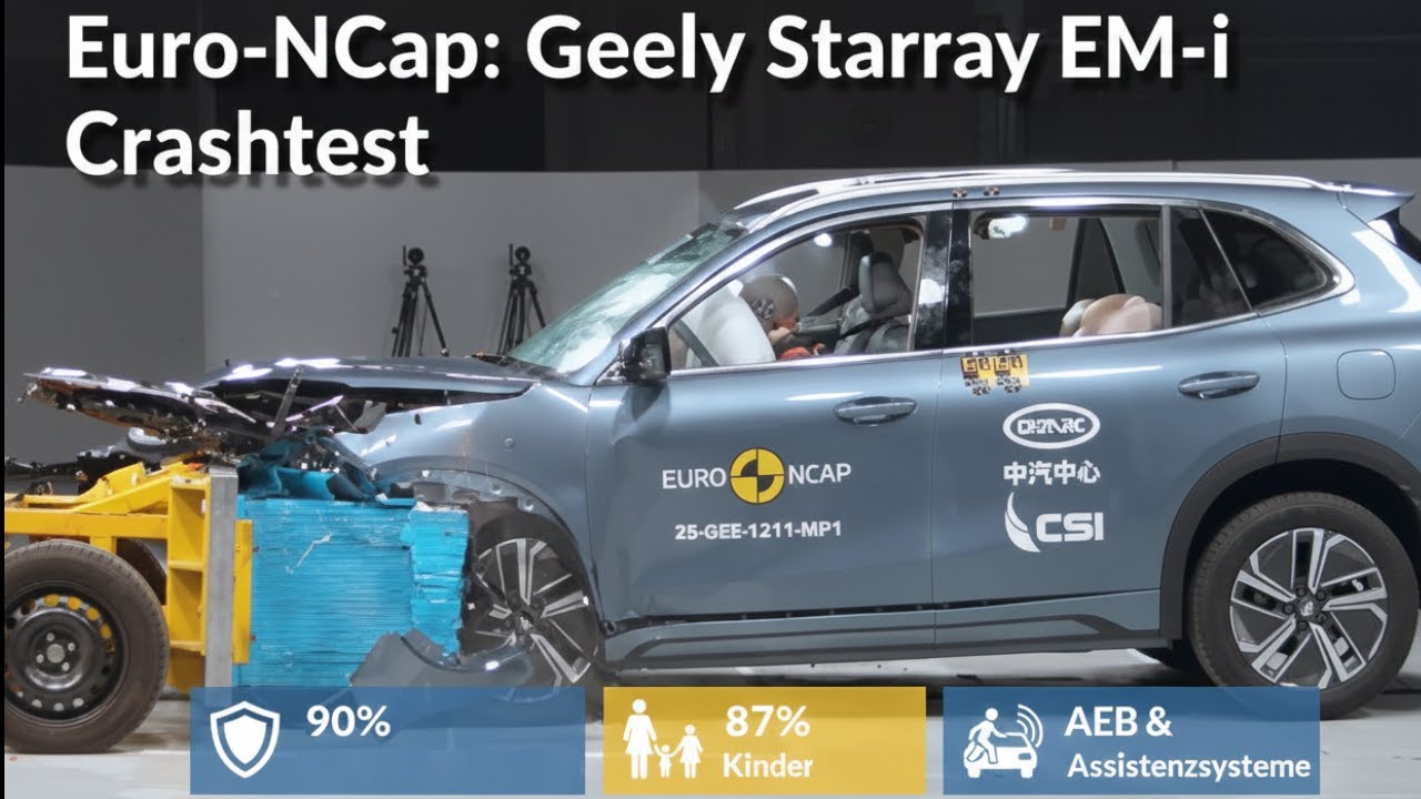 Geely EX5 EM-i encara impacto acima do Euro NCAP
