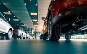 CNPJ puxa o mercado e aquece maio no Brasil movimento em concessionária brasileira com carros novos em exposição e vendedores atendendo clientes, foto horizontal