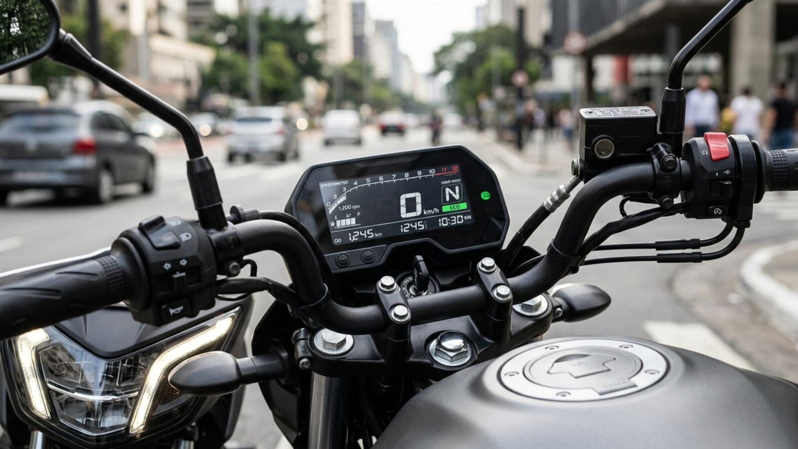 Yamaha Factor DX 2026 na cor Titanium Grey vista de frente