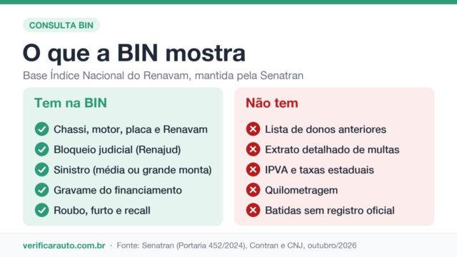 Consulta BIN: O que a base nacional mostra do carro