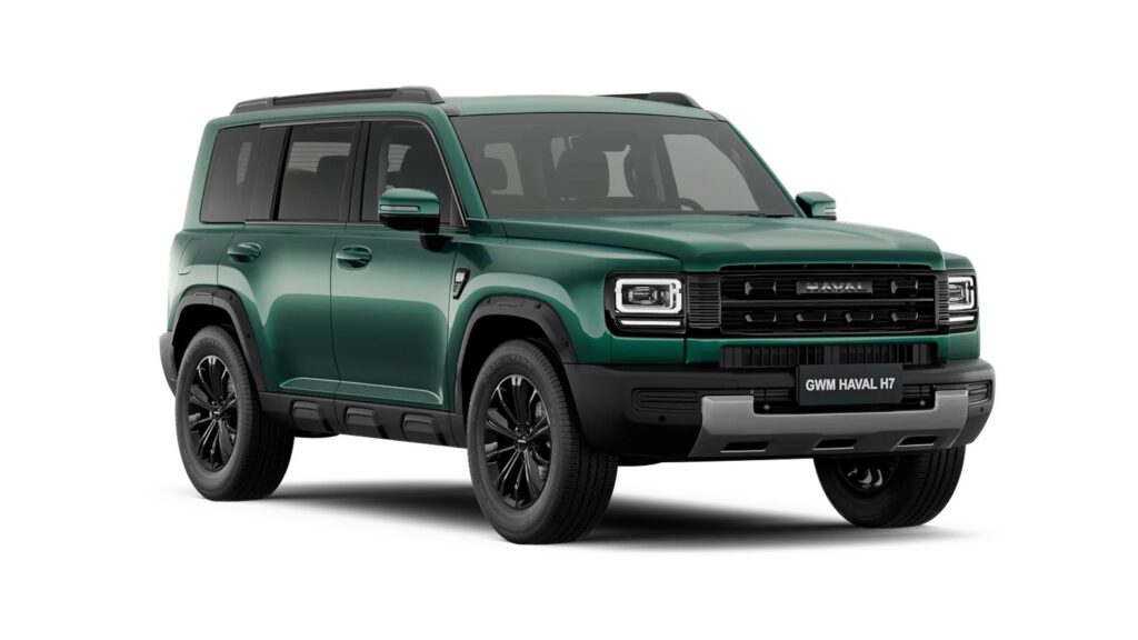 Haval H7 PHEV verde Tijuca, vista dianteira em três quartos