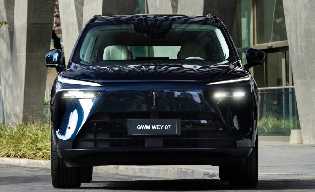 GWM Wey 07 PHEV azul, vista frontal